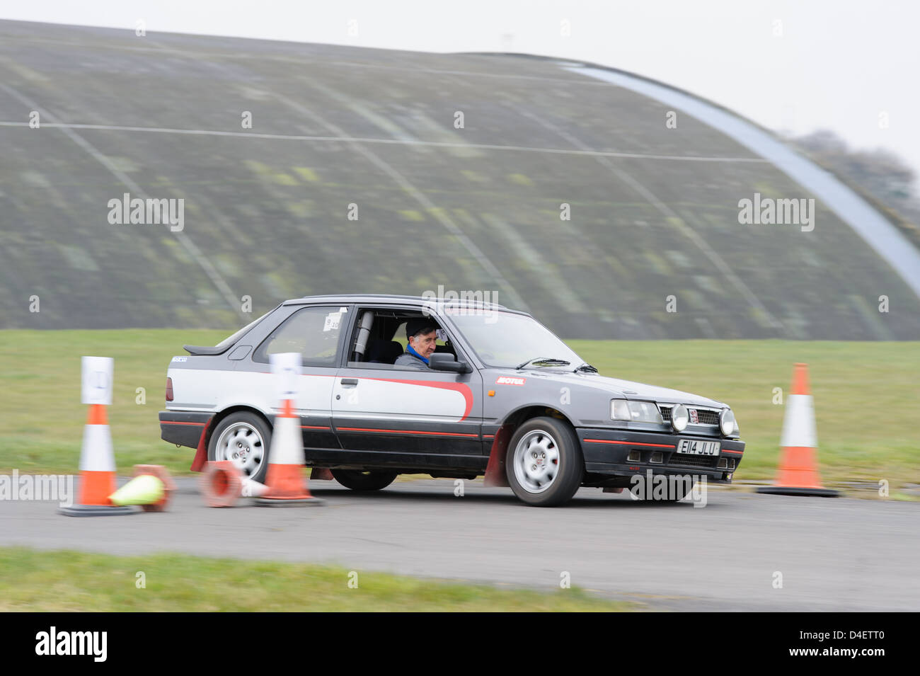 A car taking part in an AutoSolo event at the Cotswold Airport in ...