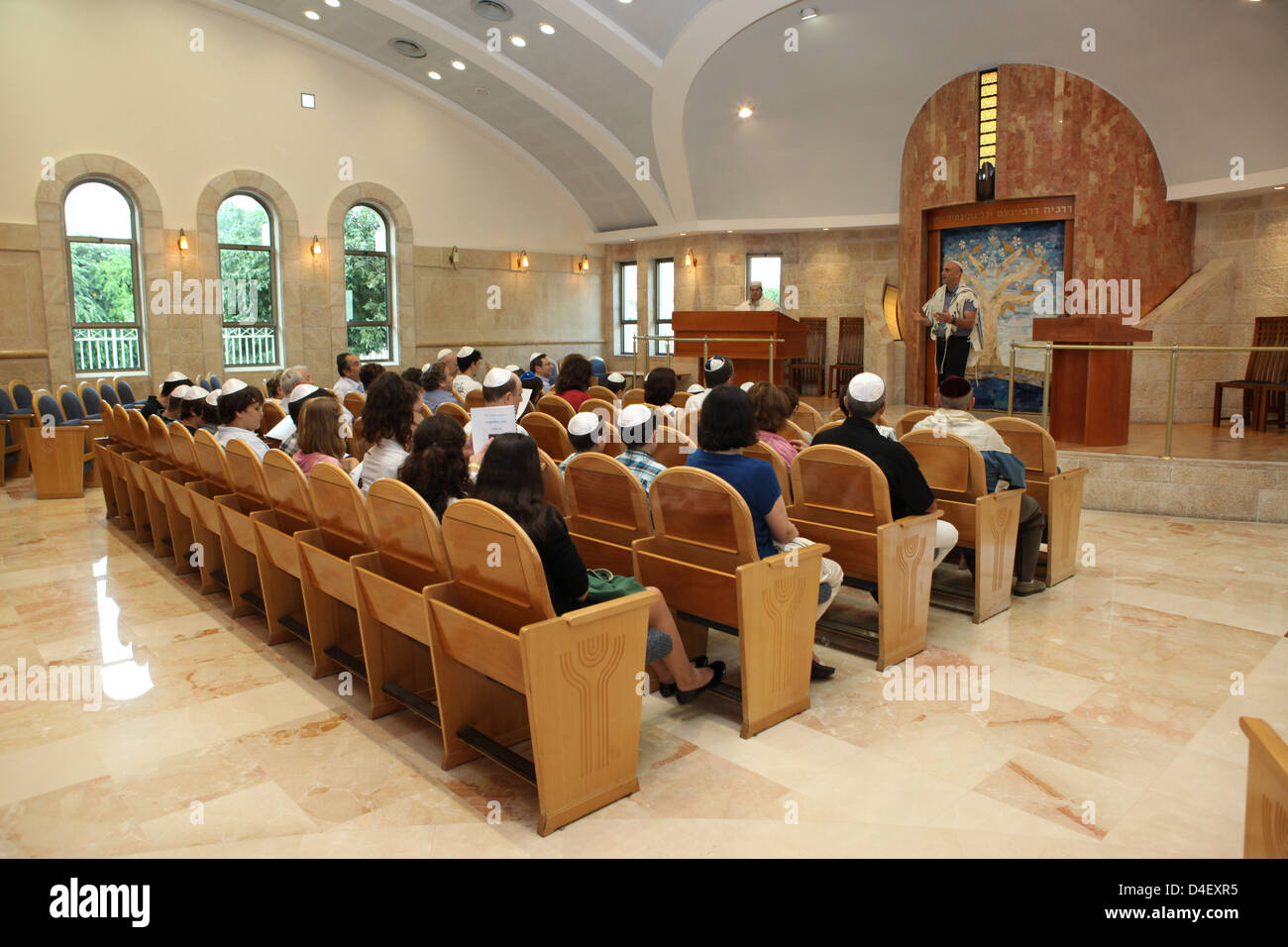 Israel, Tel Aviv, Beit Daniel, Tel Aviv’s first Reform Synagogue the prayer hall Stock Photo