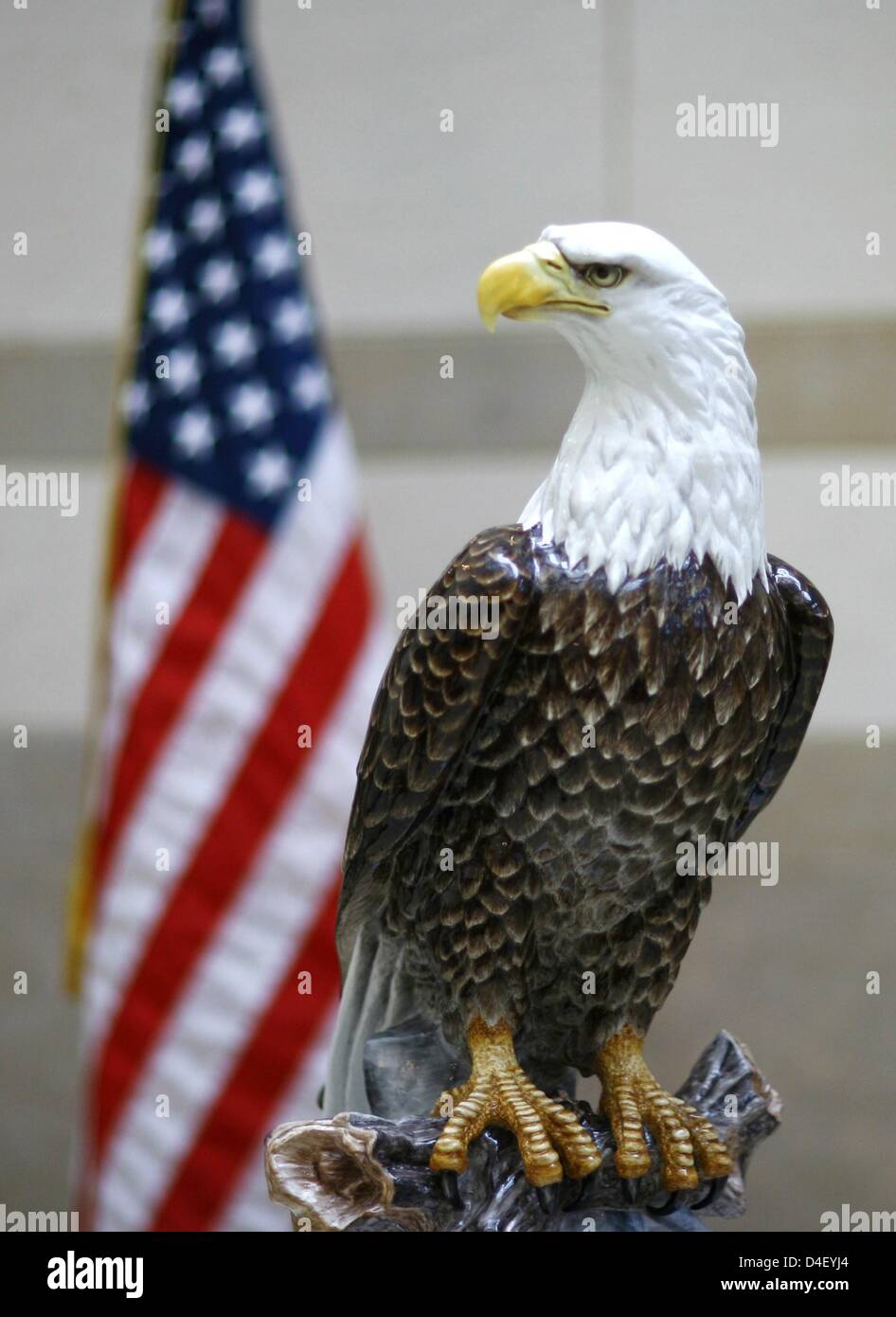 A newly unveiled American Bald Eagle sculpture, created by Meissen Porcelain Manufactory