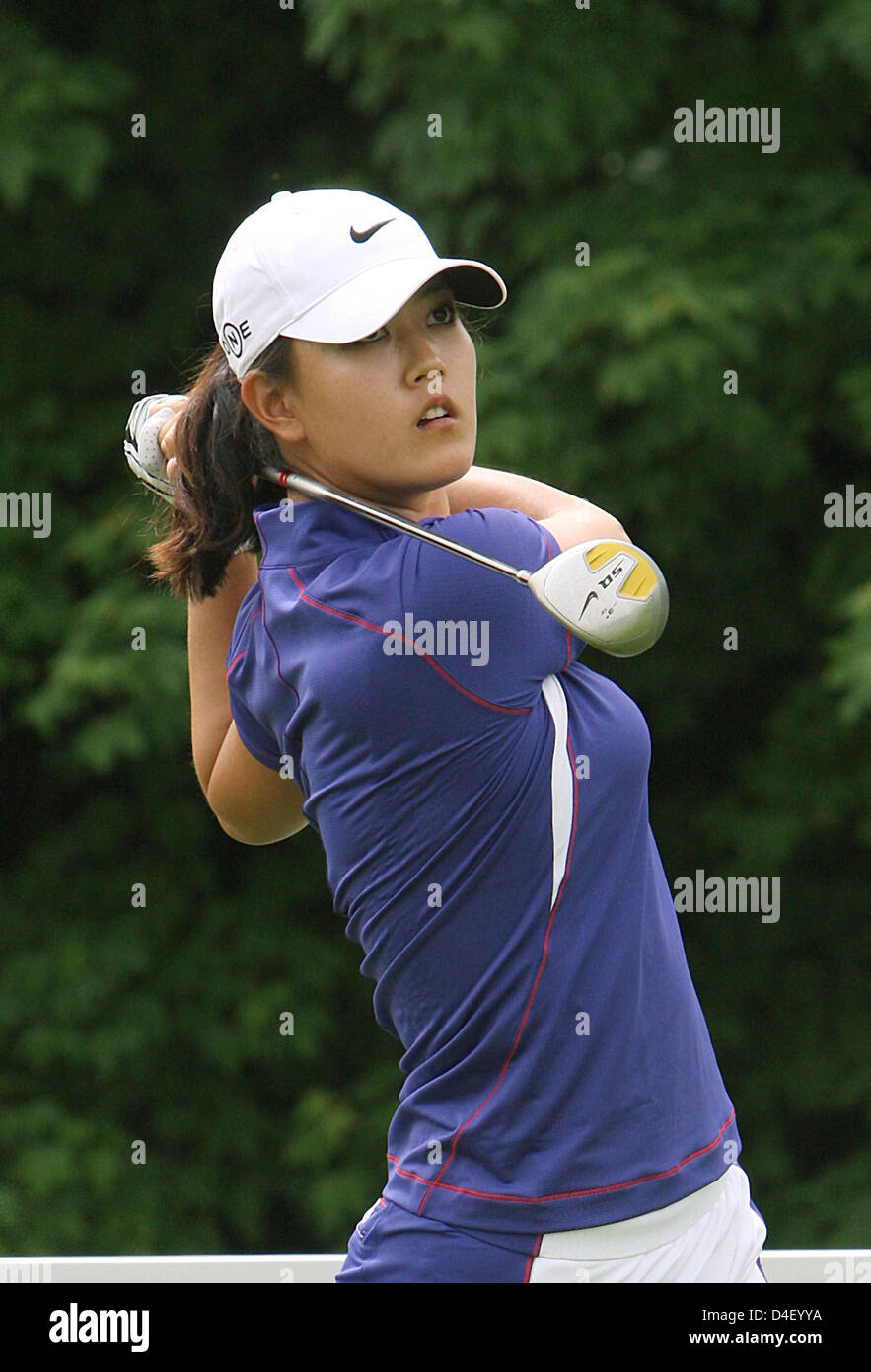 US professional golfer of Korean origin, Michelle Wie, pictured in action on golf course 'Gut Haeusern' near Markt Indersdorf, Germany, 28 May 2008. 121 professional golfers and seven amateurs will participate in the 'HypoVereinsbank Ladies German Open 2008' being held from 29 May until 01 June. The top 60 players will compete in the finals on the weekend. Photo: URSULA DUEREN Stock Photo