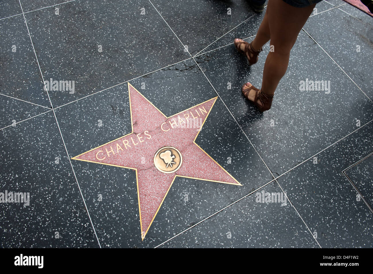 Los Angeles, USA, for Charles Chaplin star on the Walk of Fame Stock Photo