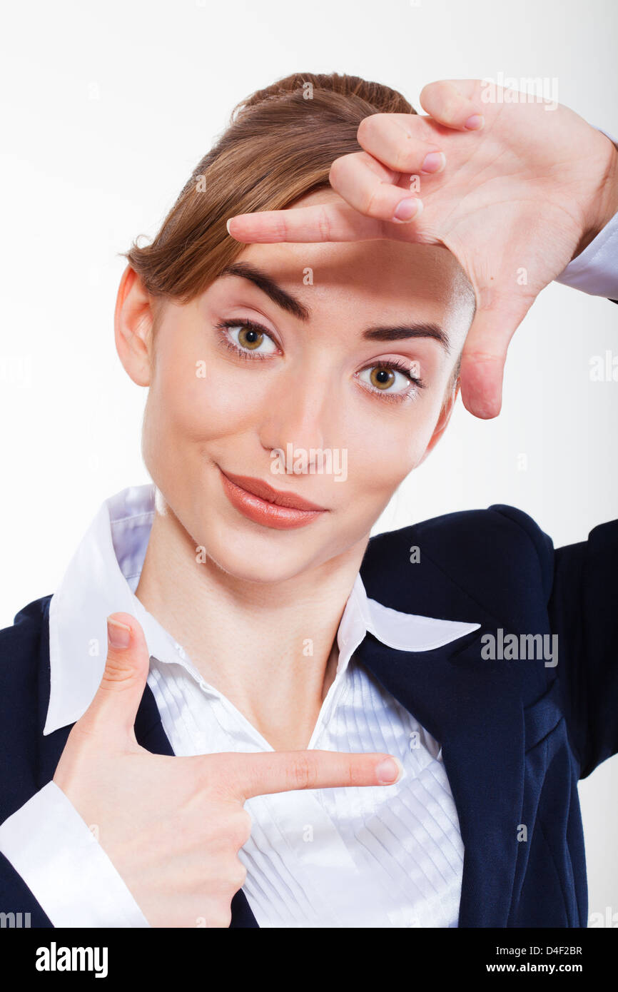 portrait of a beautiful young business woman on white background Stock ...