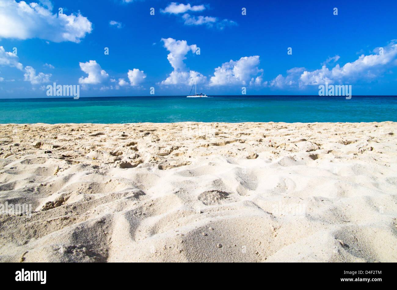 beautiful blue caribbean sea beach Stock Photo