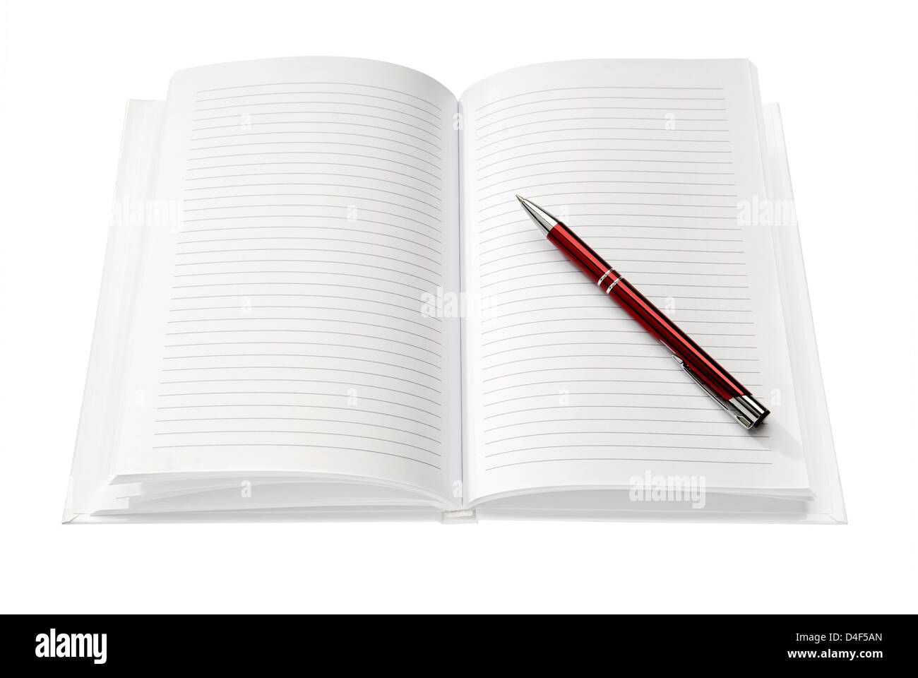 Blank Notebook isolated on white background. Copy Space Stock Photo - Alamy