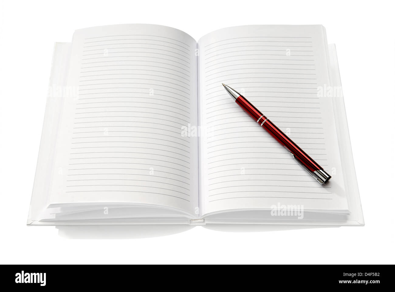 Blank Notebook isolated on white background. Copy Space Stock Photo - Alamy