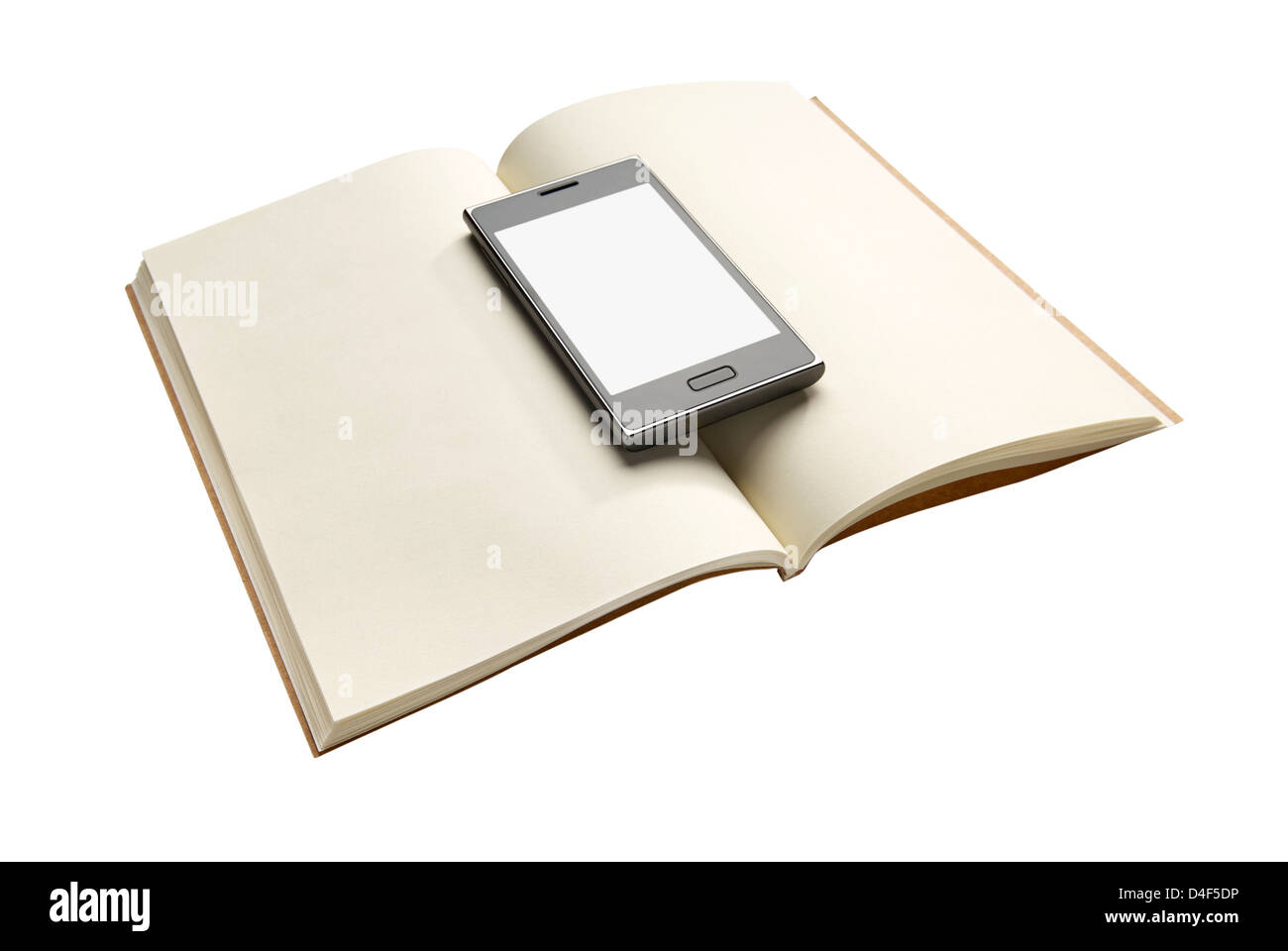 Blank Notebook isolated on white background. Copy Space Stock Photo - Alamy