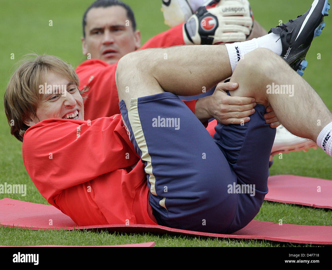 Luka Modric joke during the Croatian training session in Oberwart ...