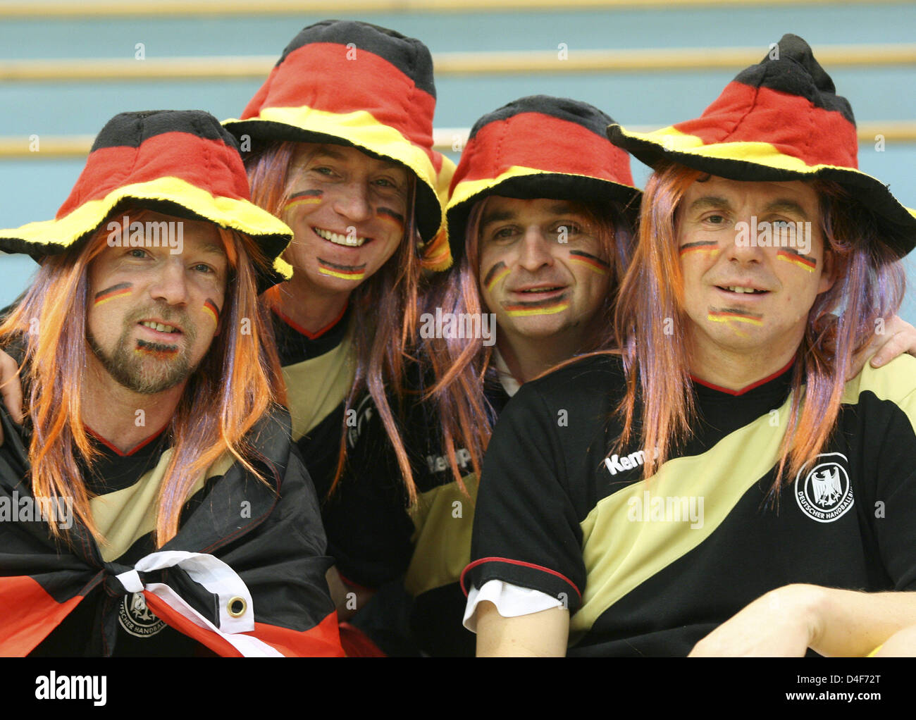 German fans are pictured during the European Championships main group ...