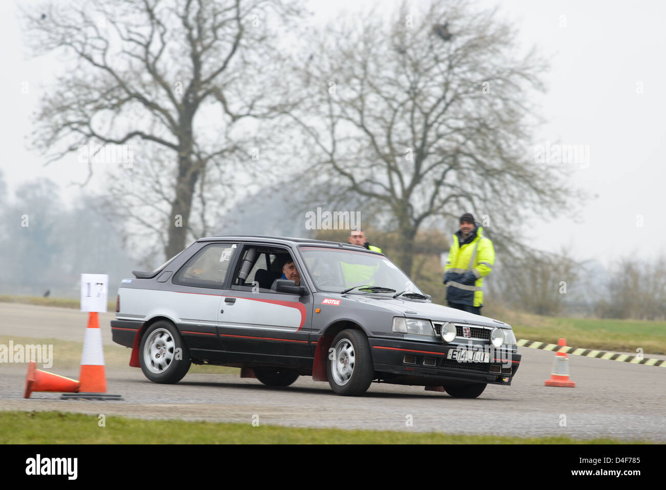A car taking part in an AutoSolo event at the Cotswold Airport in ...