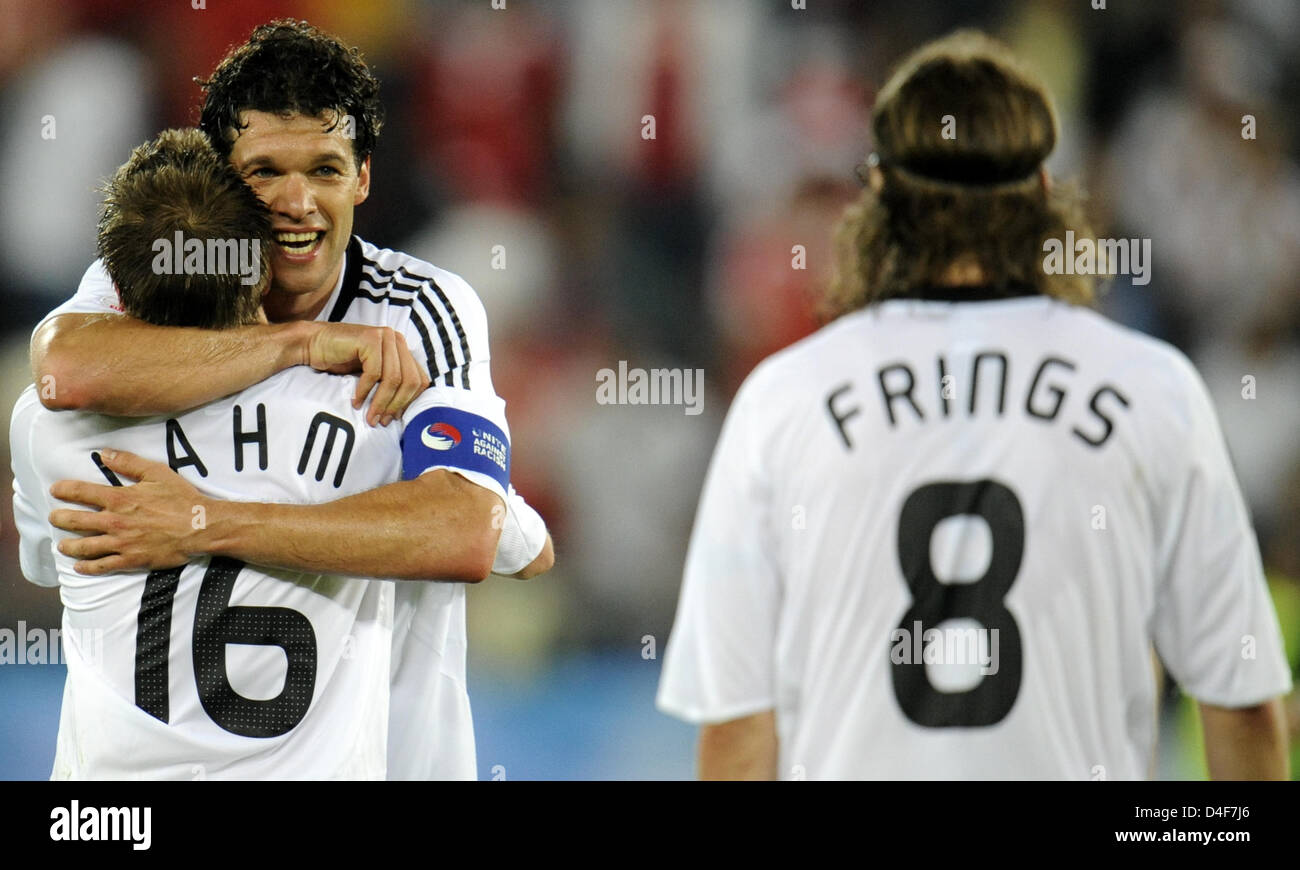 German Captain Michael Ballack C Is Celebrated By Teammates Philipp Stock Photo Alamy