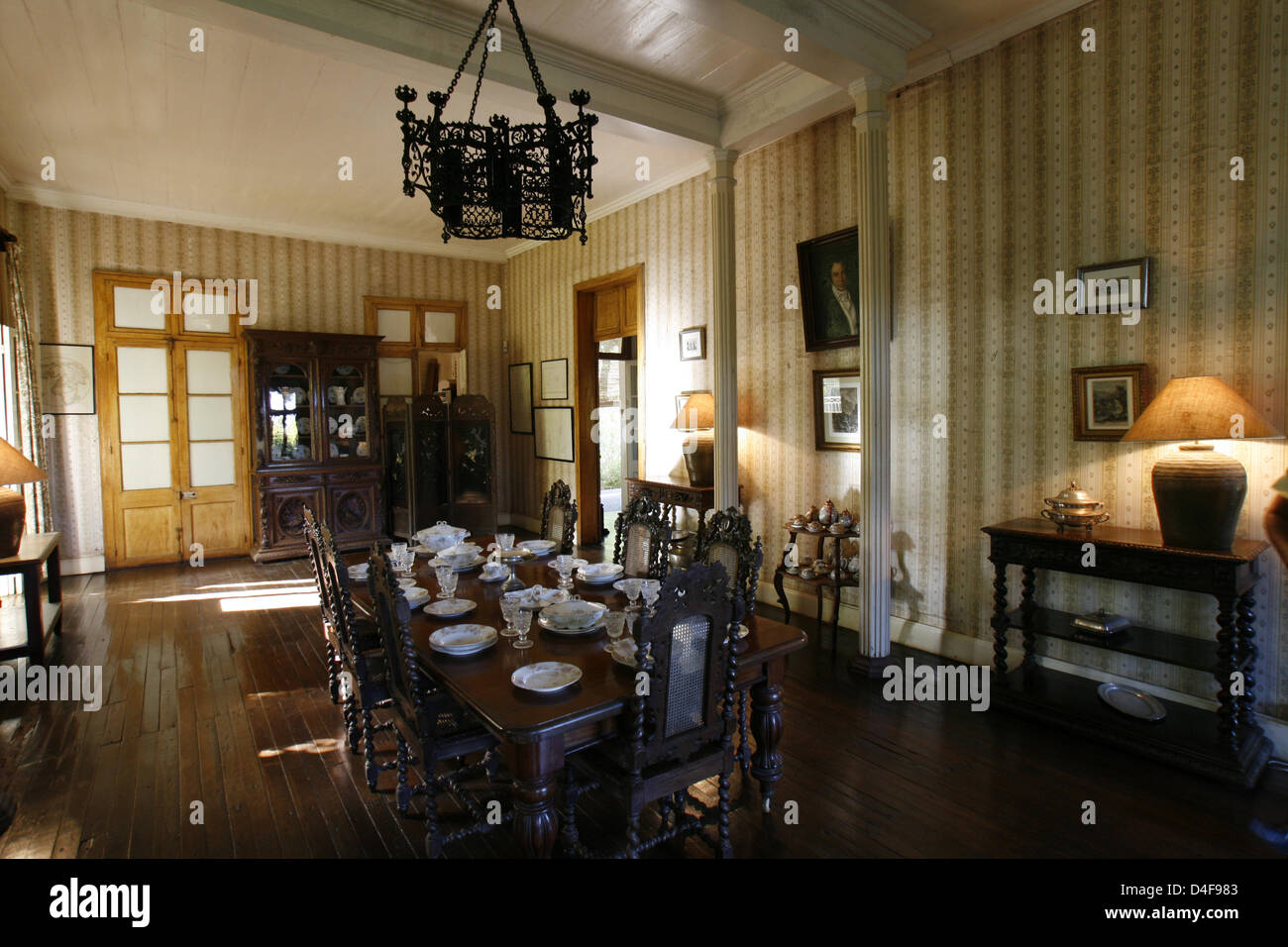 The interior of the colonial residence Villa Eureka (1830), which today ...