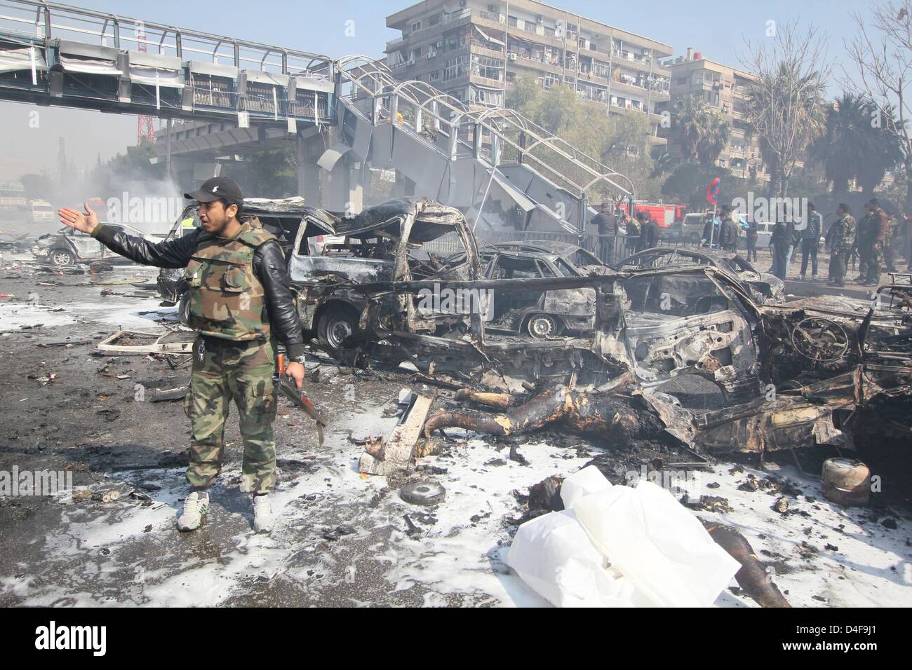 Feb. 21, 2013 - February 21.2013.Syria suffers terror attack. Pictured: Bomb attack in Damascus,Syria.The state TV blames Damascus attacks on suicide bombers. (Credit Image: © PhotoXpress/ZUMAPRESS.com) Stock Photo