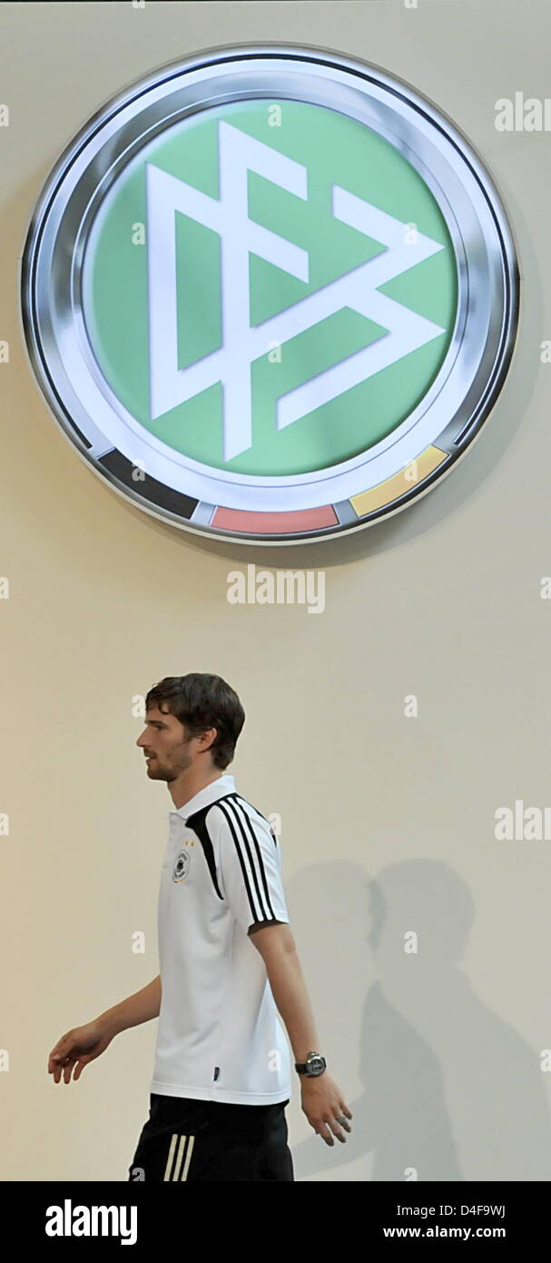German defender Arne Friedrich during a press conference of the German national soccer team in Tenero near Locarno, Switzerland, 21, June 2008. Foto: Peter Kneffel dpa +++###dpa###+++ Stock Photo