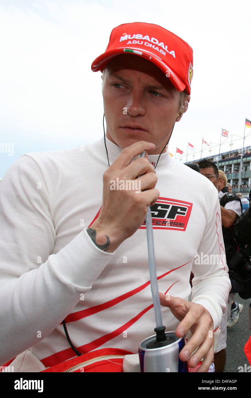 Finnish Formula One driver Kimi Raikkonen of Ferrari is seen in the