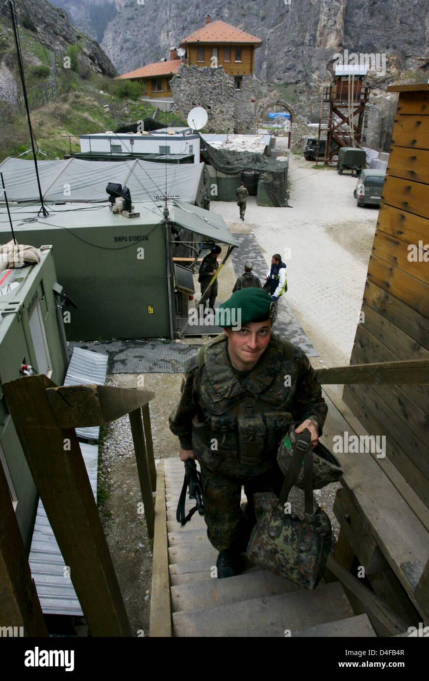 German Bundeswehr guards the monastery of the Holy Archangels near ...
