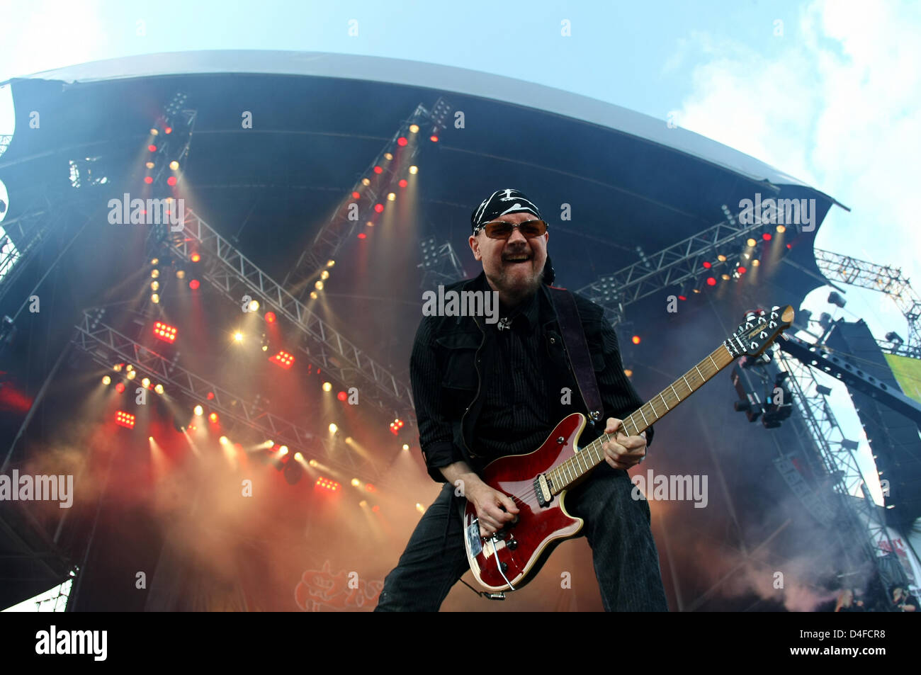 Paul Quinn, guitarist of British hardrock veterans Saxon, performs at