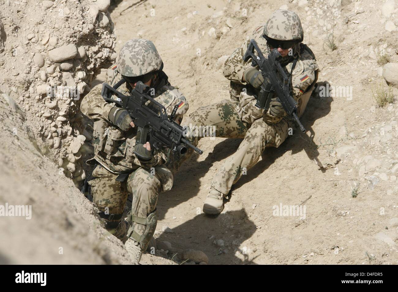 A German Bundeswehr Quick Reaction Force (QRF) infantry team seen ...