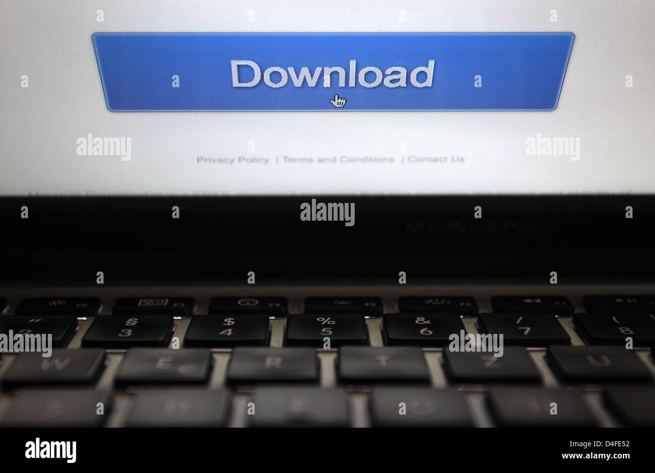 ILLUSTRATION - The download button of an internet provider is featured ...