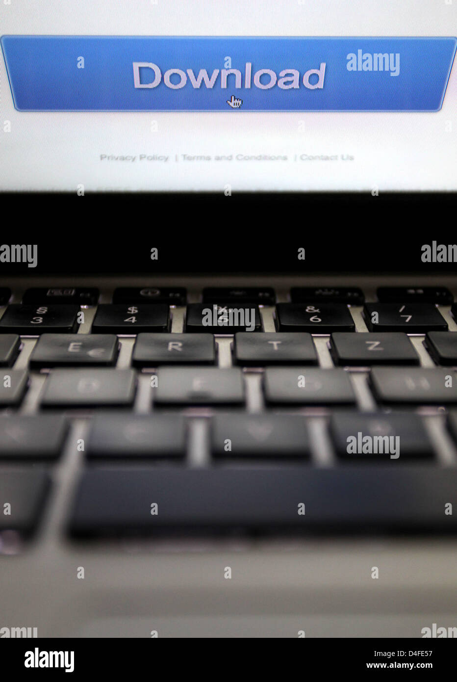 ILLUSTRATION - The download button of an internet provider is featured ...