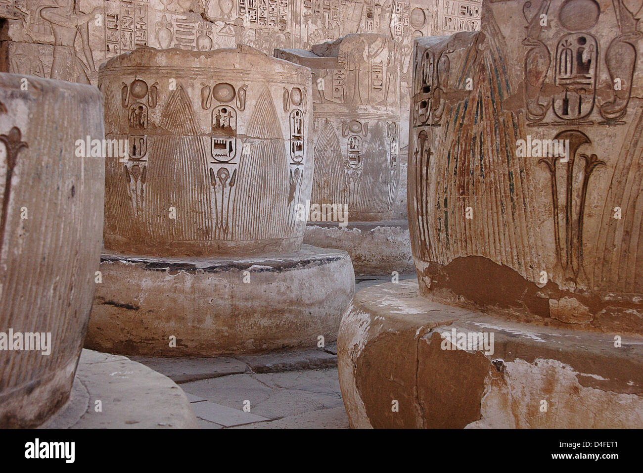 Ruins at Habu temple Egypt Stock Photo