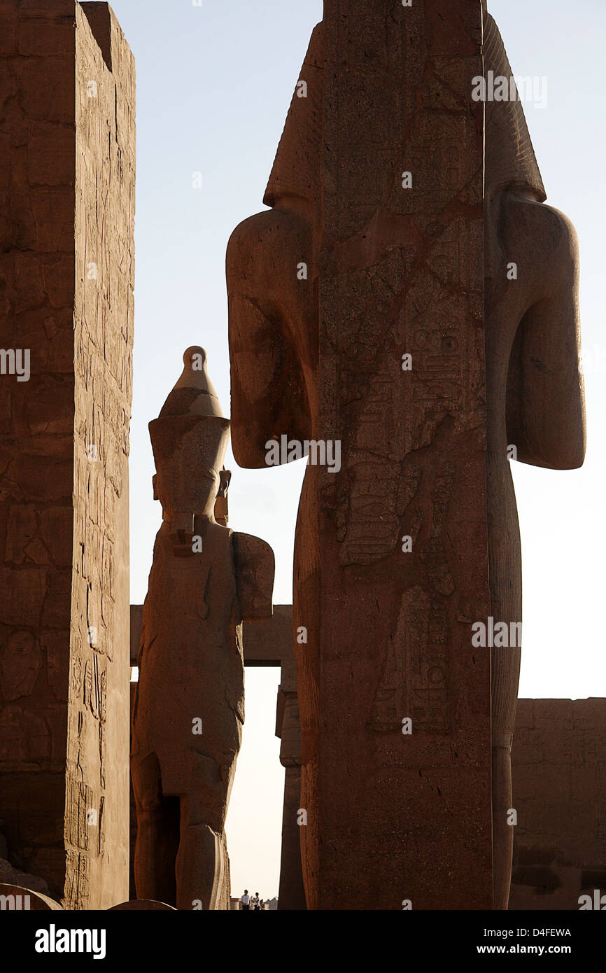 Statues at Karnak temple Egypt Stock Photo