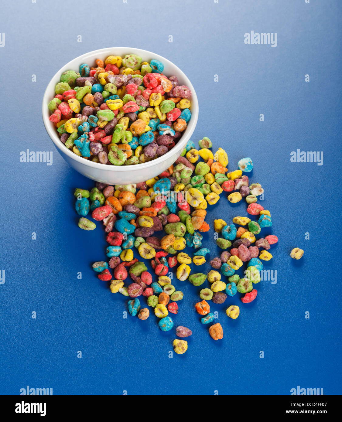 Unhealthy food: popped wheat seeds with lots of artificial colorant Stock Photo