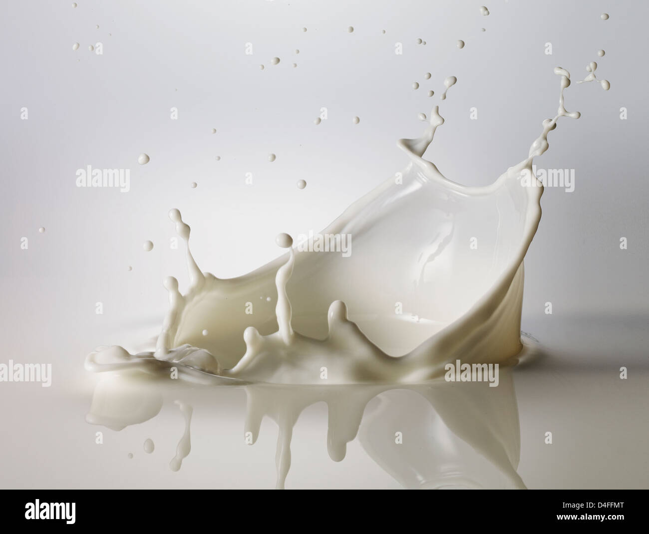 High speed image of splashing milk Stock Photo