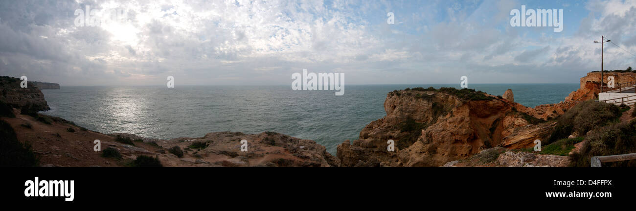 Algar Seco, Carvoeiro, panoramic view of the coast Stock Photo