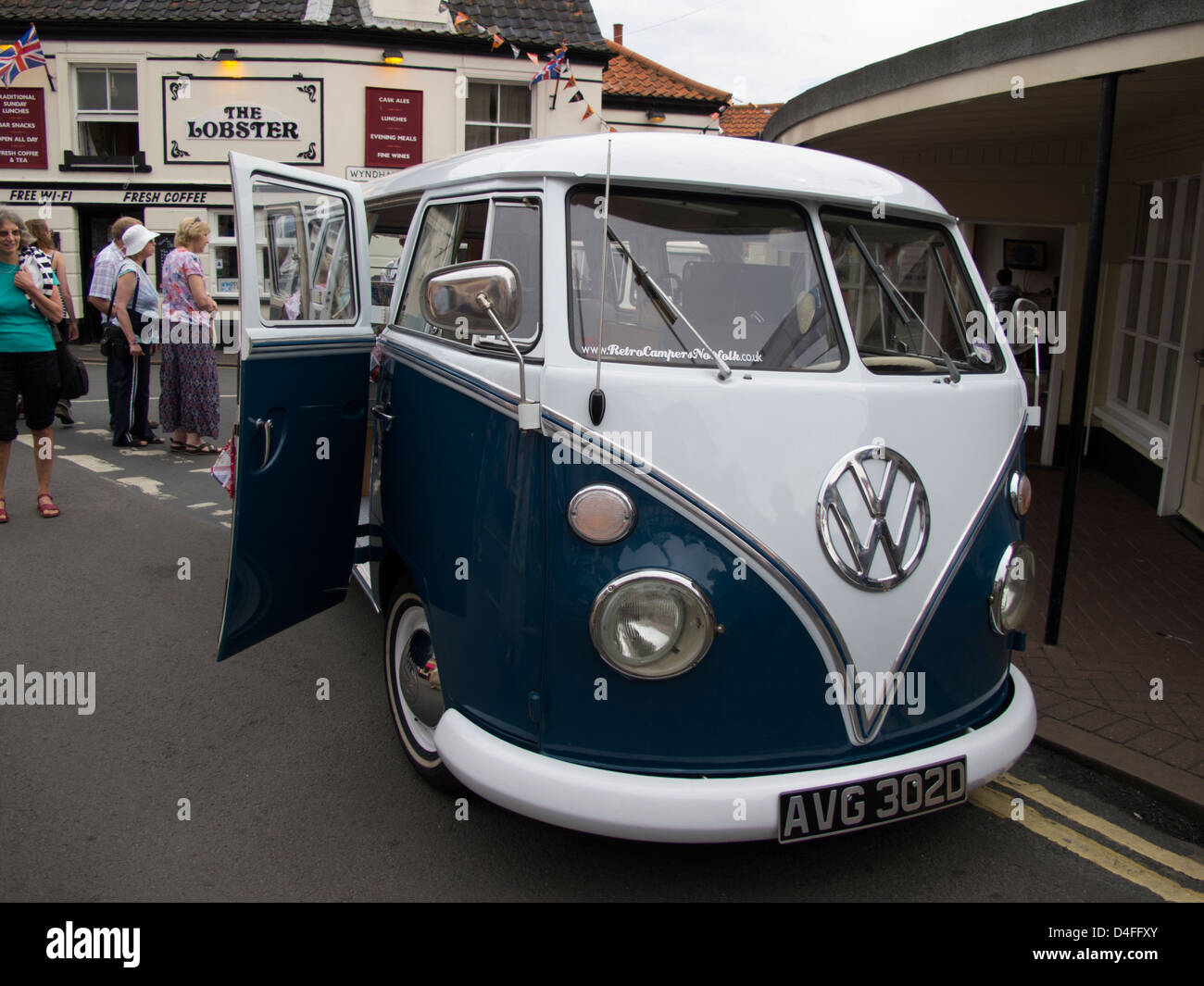 VW camper van parked outside in Sheringham carnival Norfolk East  Anglia England Stock Photo