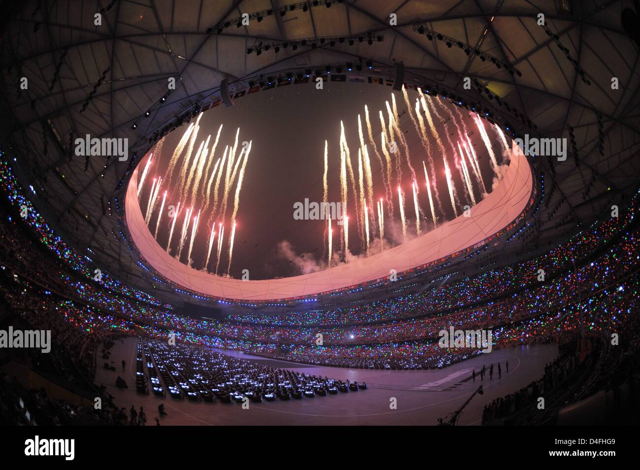 Birds nest national stadium fireworks hires stock photography and