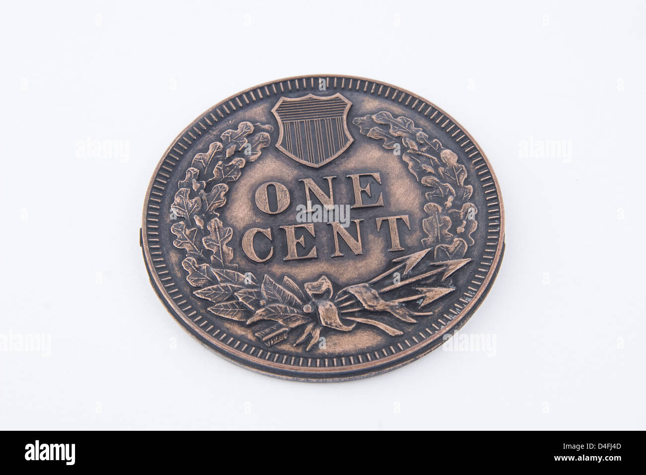 Large Souvenir Cent Coin Stock Photo