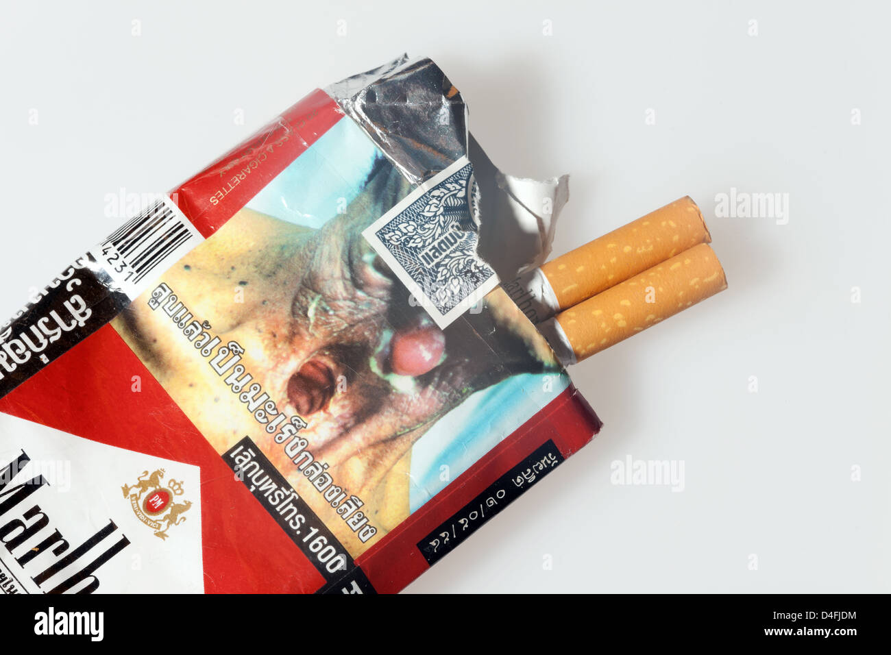 Berlin, Germany, cigarette pack with picture of smokingrelated