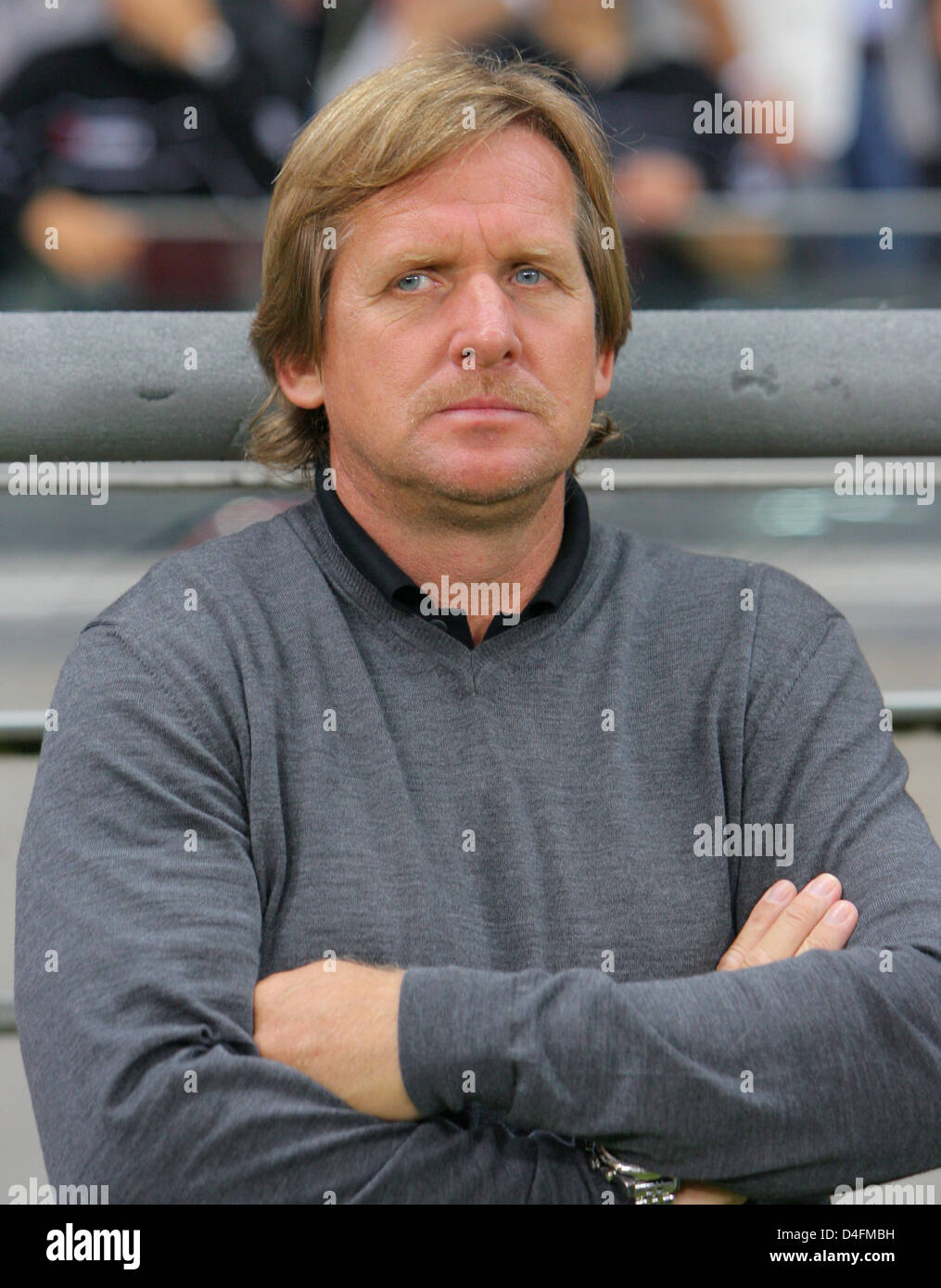 Real Madrid's German coach Bernd Schuster seen during the test match