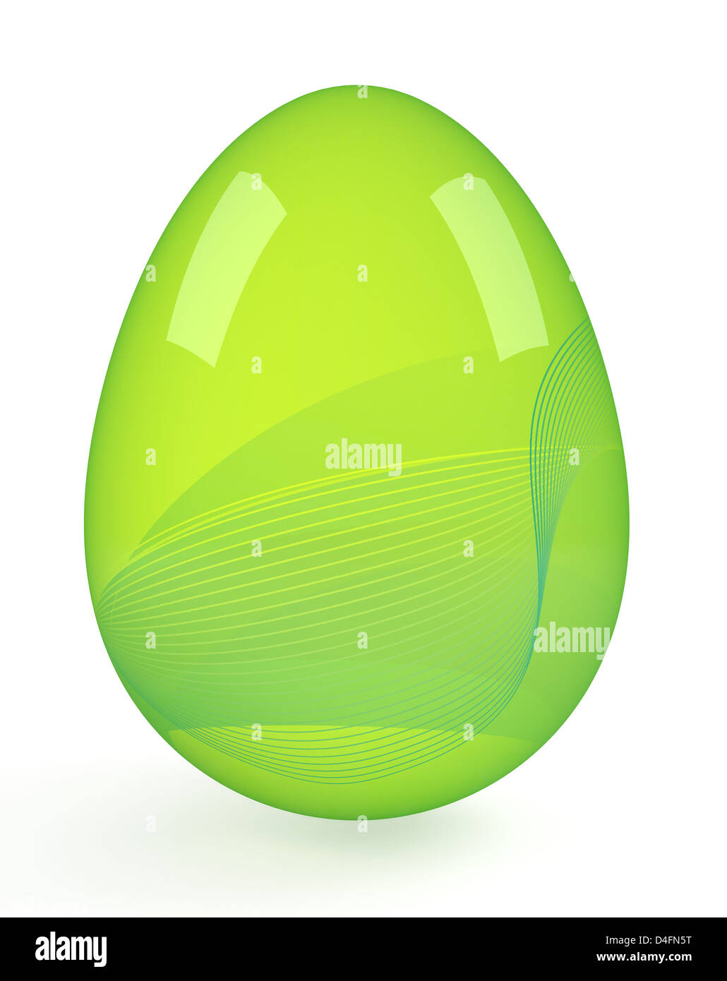 One big green easter egg. Vector image. Stock Photo