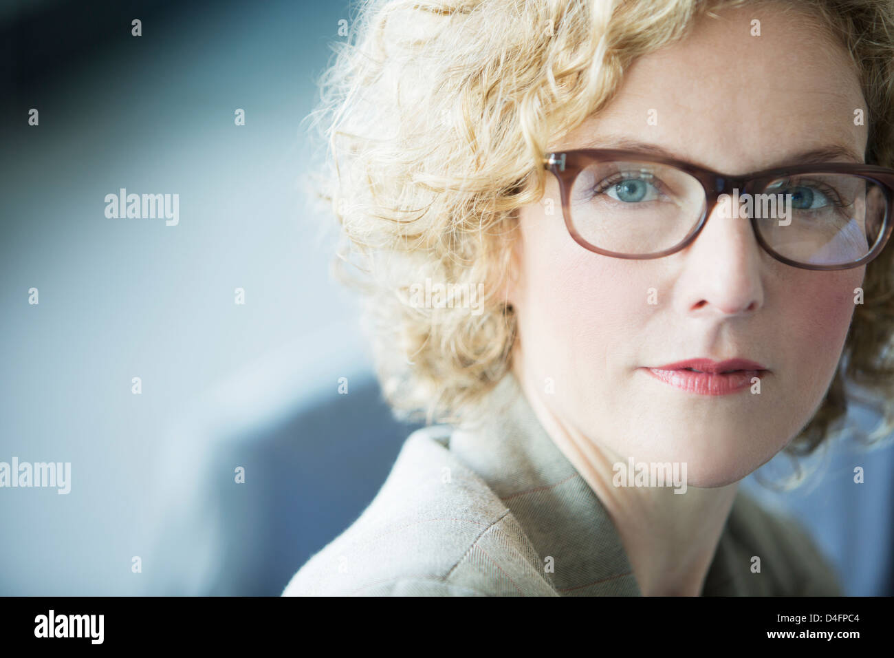 Close up of businesswoman's face Stock Photo