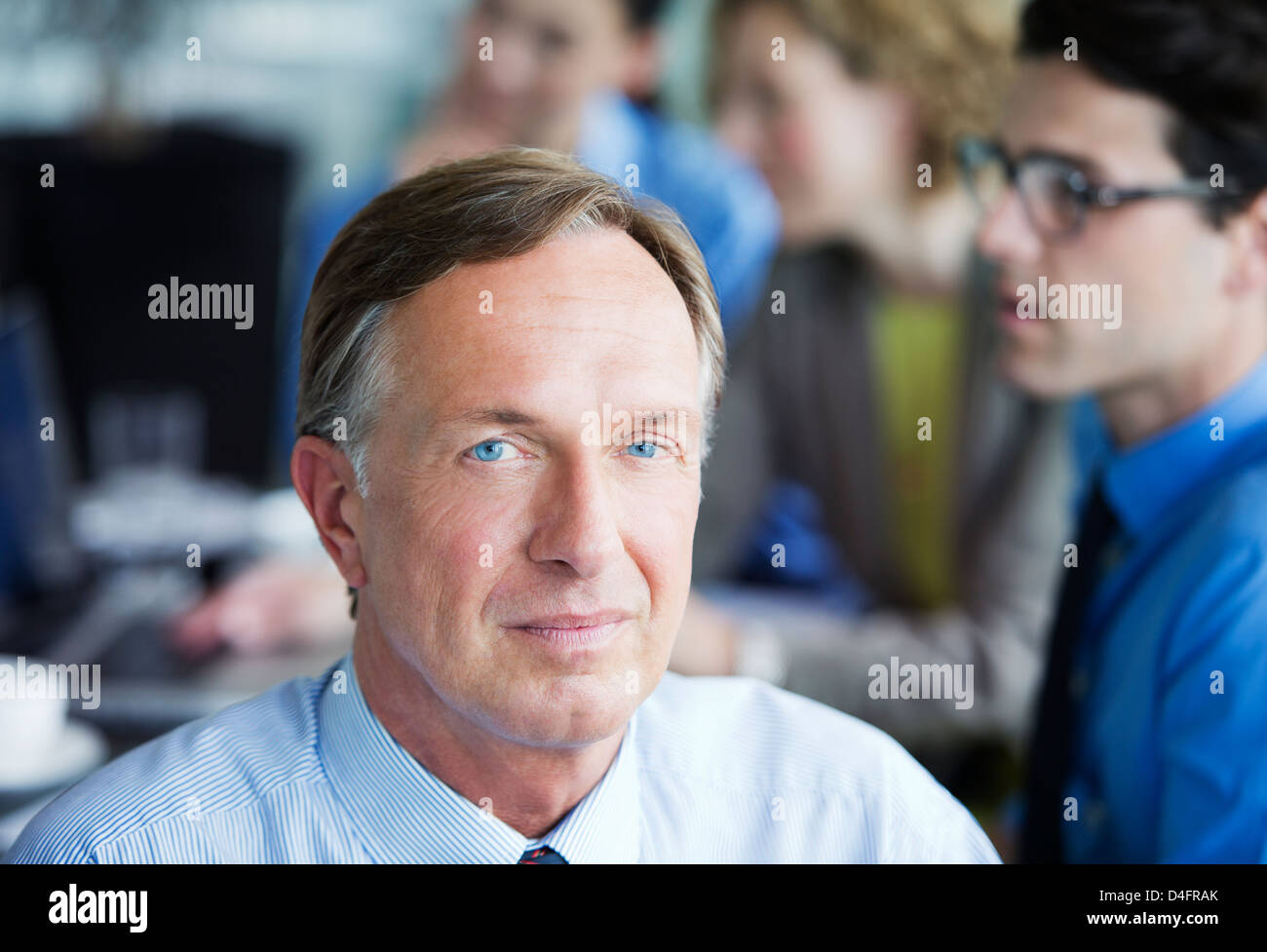 Close up of businessman's serious face Stock Photo