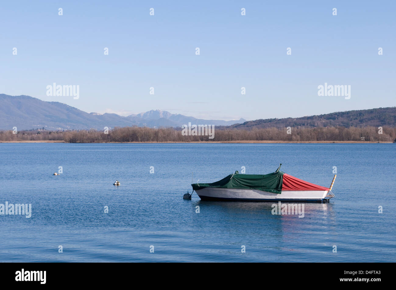 Tranquil winter scene on Lake Maggiore, Italy Stock Photo