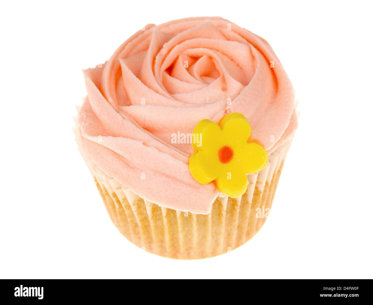 Single Individual Baked Fancy Cup Cake With Decorative Coloured Icing