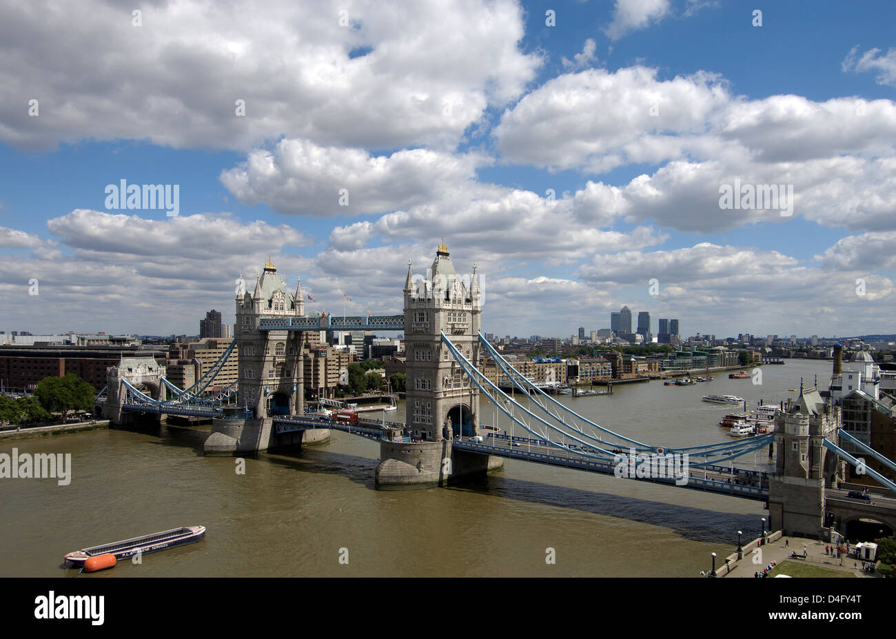 River Thames and Tower Bridge, London, from More London, 2005 Stock Photo