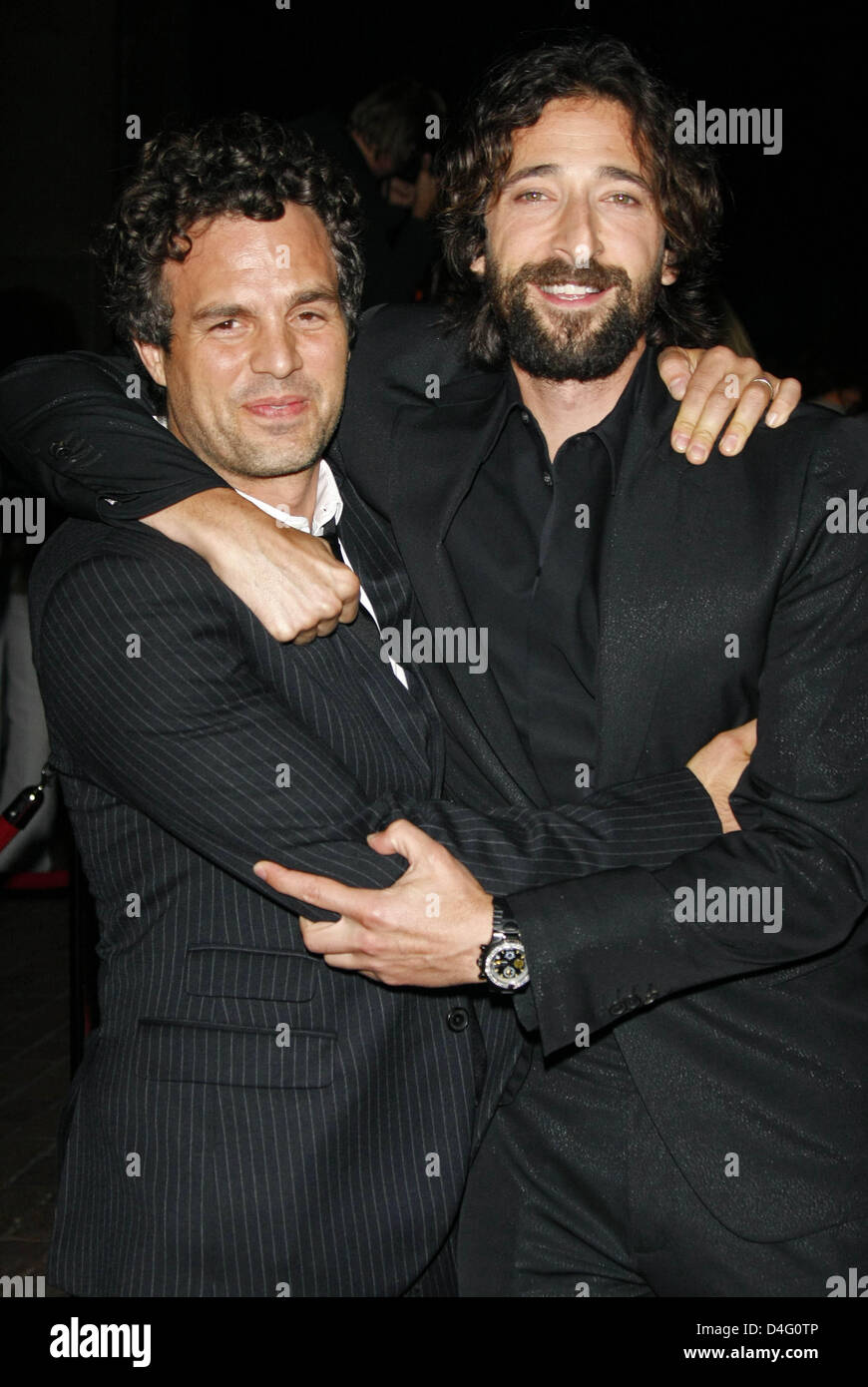 Actors Mark Ruffalo (L) and Adrien Brody arrive at the premiere of the