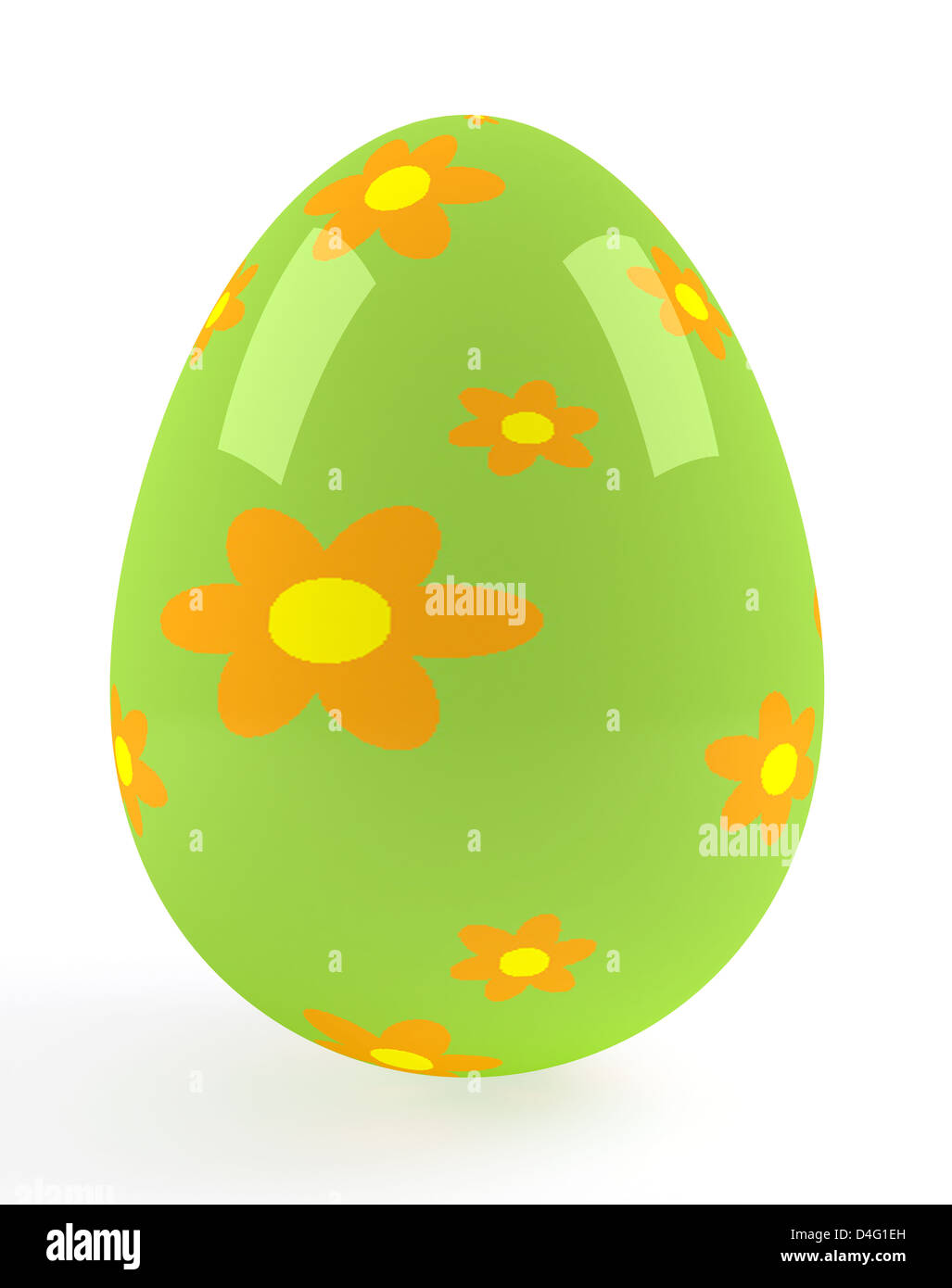 One big green easter egg. Vector image. Stock Photo