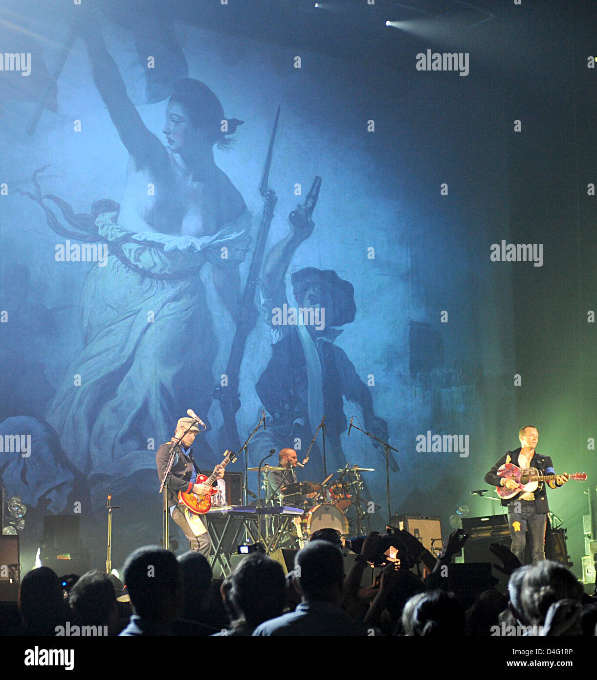 Drummer Will Champion, of Coldplay performs as they promote their fifth  studio album, Mylo Xyloto, released earlier this year, at The O2 Arena,  Greenwich, south London Stock Photo - Alamy