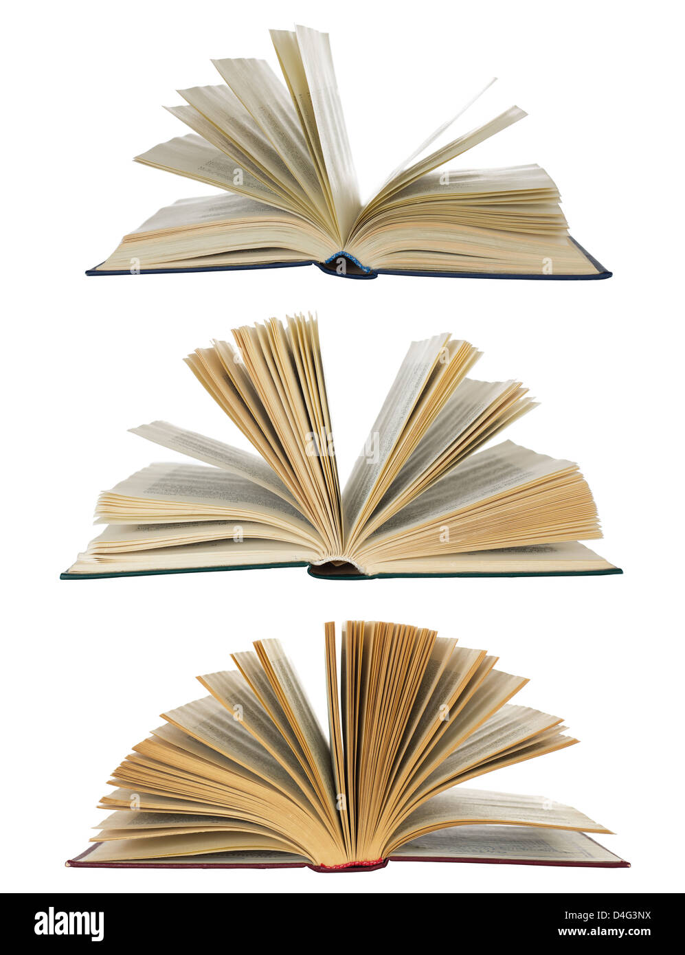 open books collection isolated on white Stock Photo