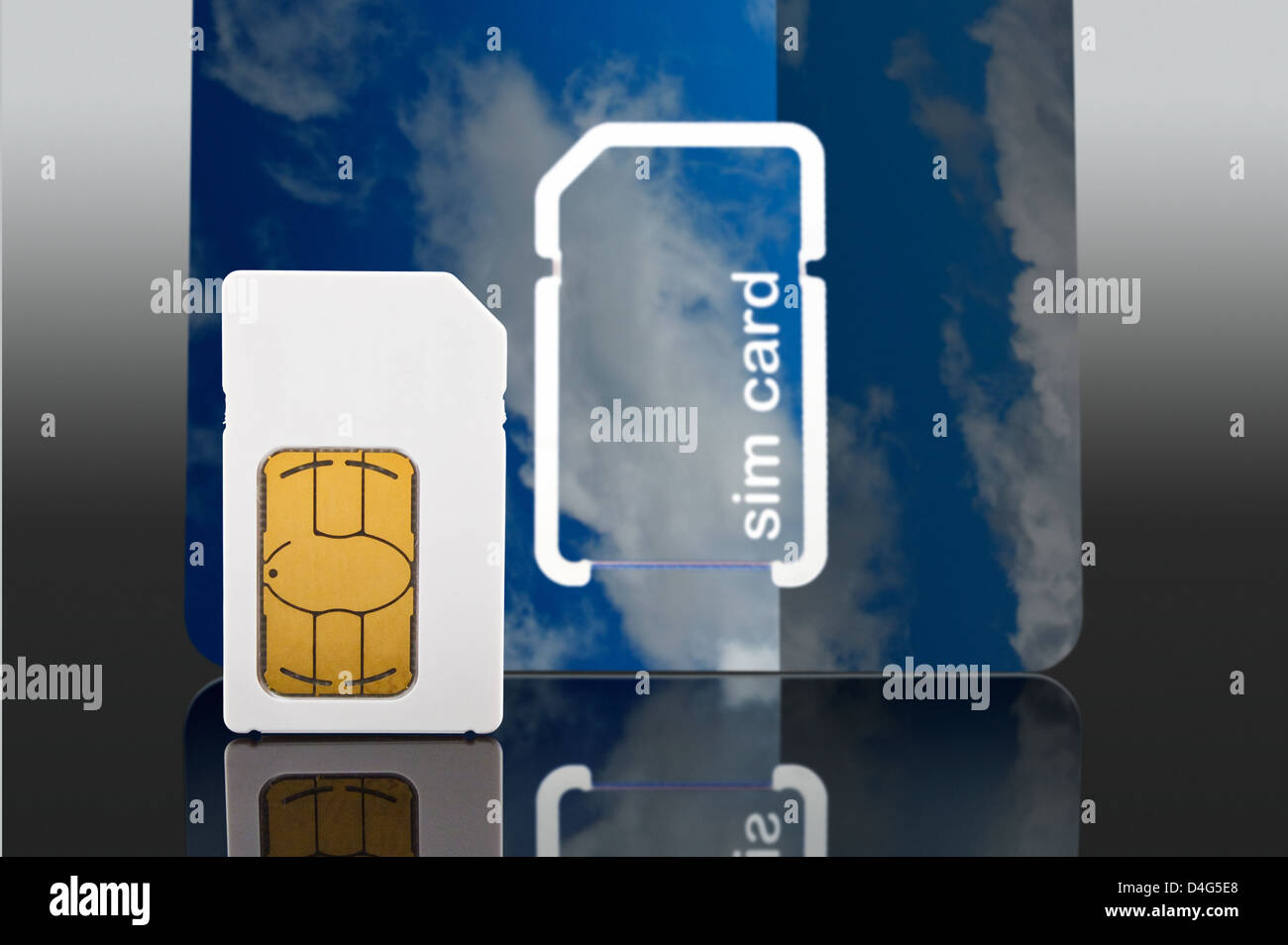 Photo of a a new Sim card from a mobile or cell phone close up Stock Photo