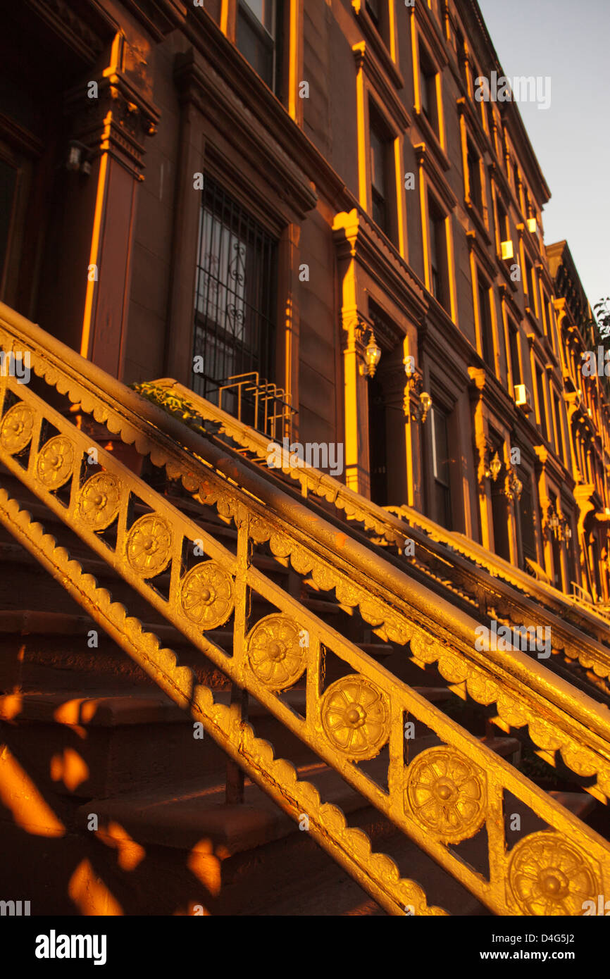 BROWNSTONE ROW HOUSES ONE HUNDRED AND TWENTY SIXTH STREET HARLEM