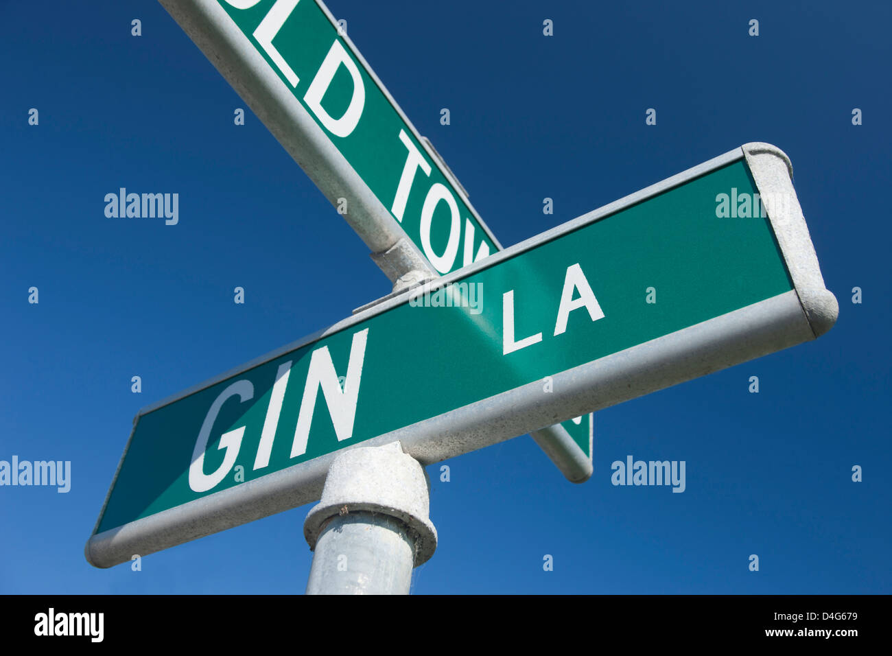 STREET SIGNS GIN LANE EAST HAMPTON LONG ISLAND NEW YORK STATE USA Stock