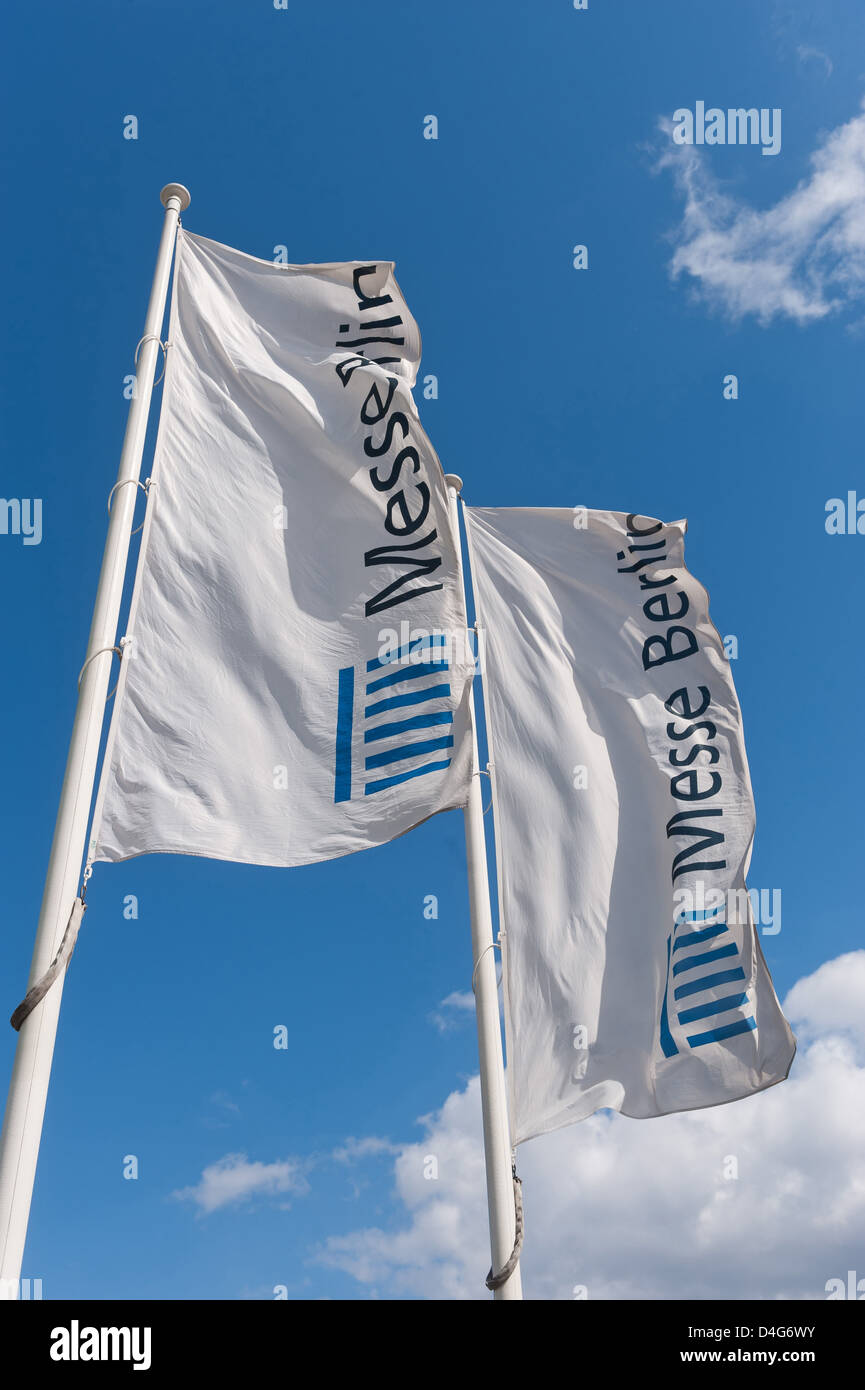 Berlin, Germany, flags of Messe Berlin Stock Photo