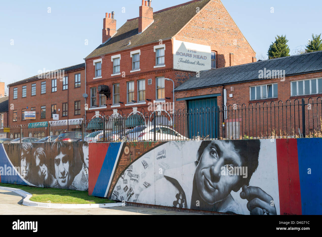 Mural on the side of a wall in Kidderminster town centre Stock Photo