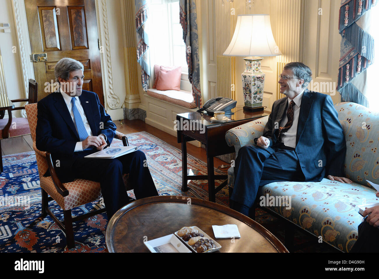 Us Secretary Of State John Kerry Meets With Bill Gates At