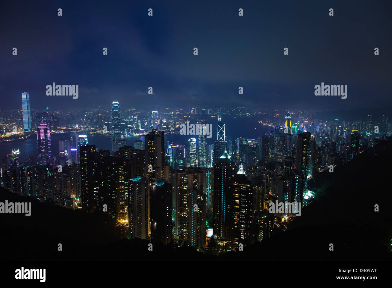 The Hong Kong skyline from The Peak Stock Photo - Alamy